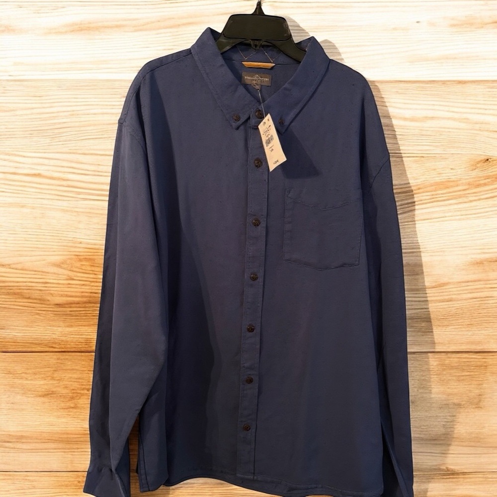 L.L.Bean Men’s XXL Slim Fit Button Down Shirt Deep Blue NWT